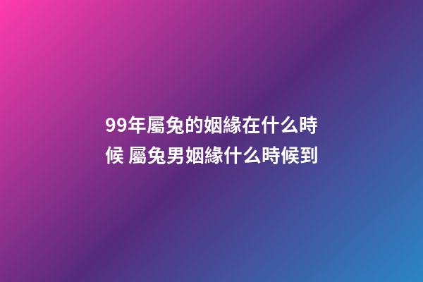 99年屬兔的姻緣在什么時候 屬兔男姻緣什么時候到-第1張-觀點-玄機派